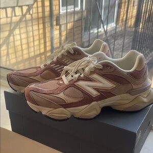 Unisex/Womens New Balance 9060s Pink Beige Brown Athletic Shoes